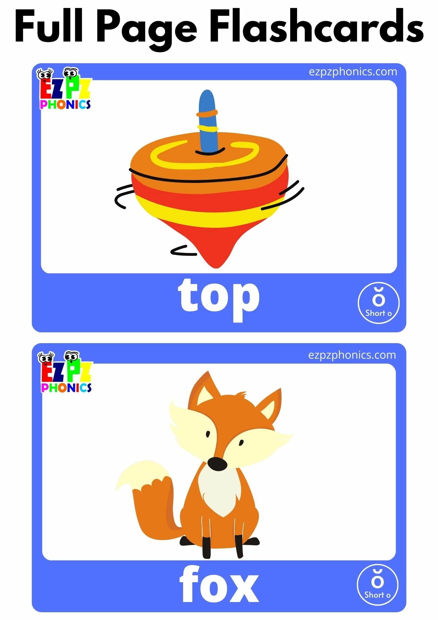O Short Vowel CVC Words Flashcards Free PDF Download or View Online Phonics Flashcards Pack For ESL and Kindergarten Students